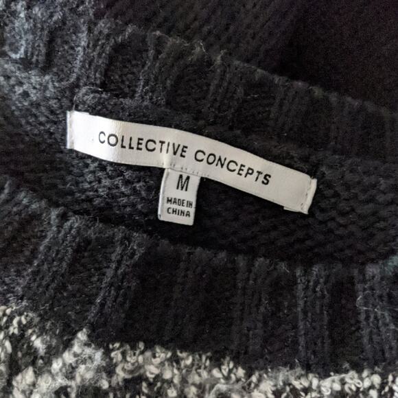 Collective Concepts Marbled black Sweater sz M - Picture 7 of 7